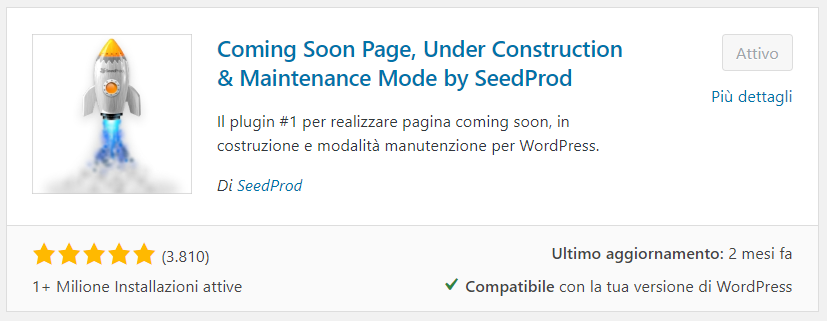 Pagina in costruzione - Coming soon page mode