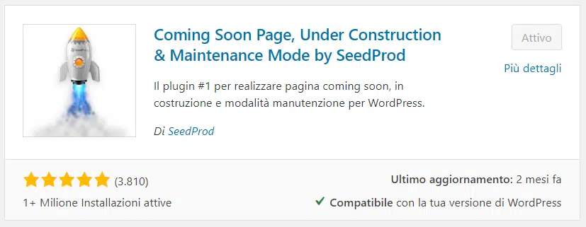 Pagina in costruzione - Coming soon page mode